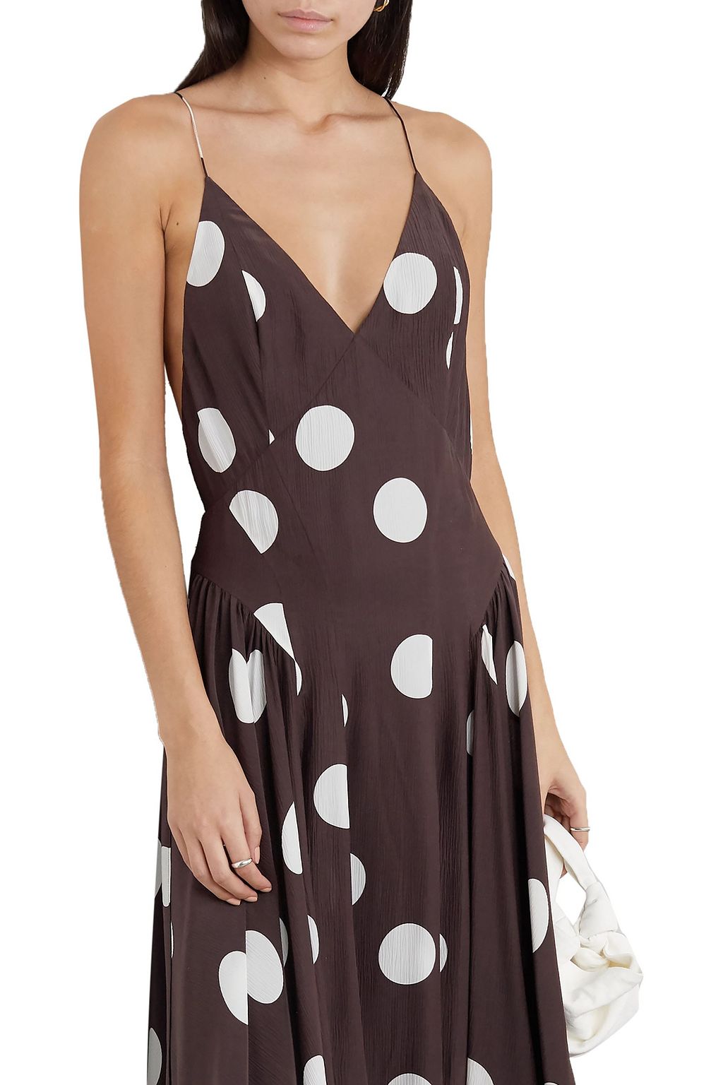 TOVE Maren open-back asymmetric polka-dot silk-crepon maxi dress