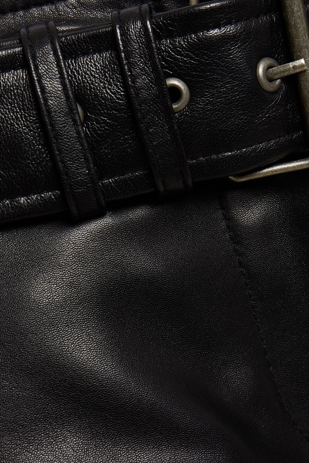 MUUBAA Belted leather straight-leg pants