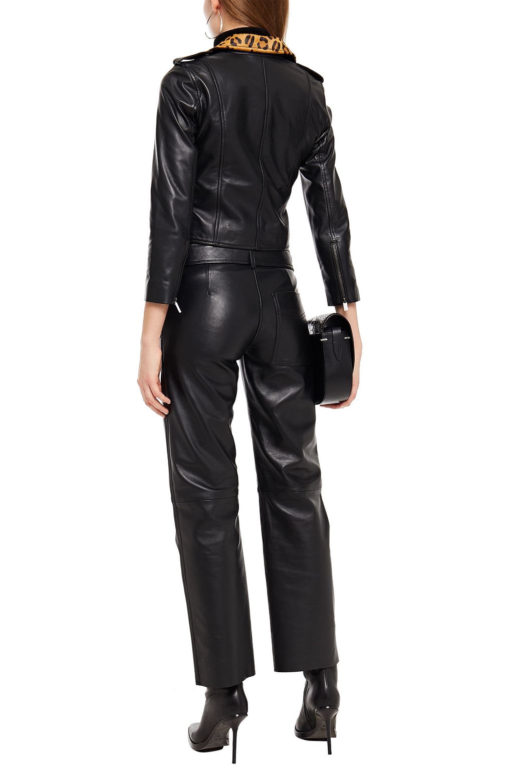 MUUBAA Belted leather straight-leg pants