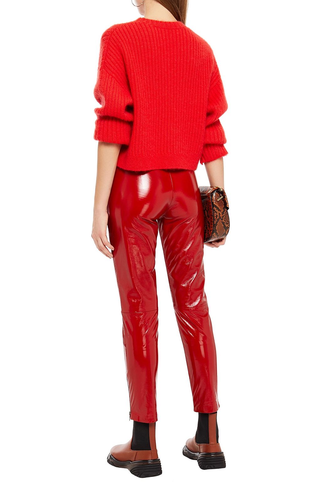 MUUBAA Crinkled leather tapered pants