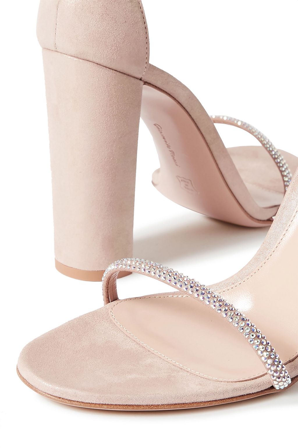 GIANVITO ROSSI Embellished iridescent suede sandals
