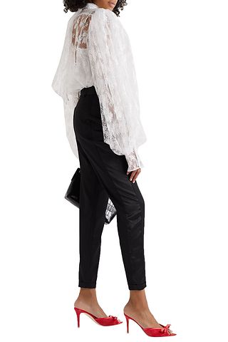 Naledi 85 Lace-Trimmed Satin Mule