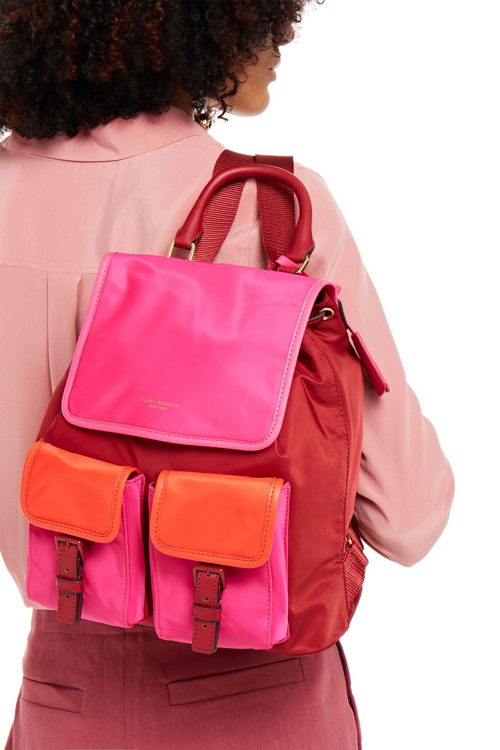 TORY BURCH Color-block shell backpack