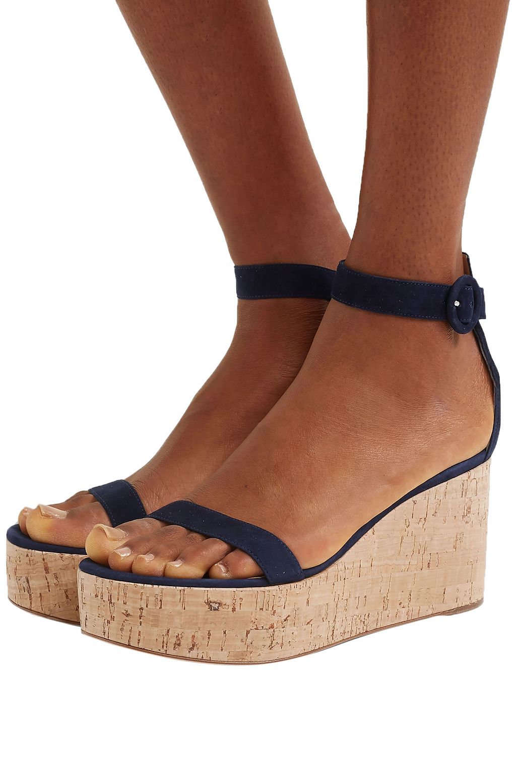 GIANVITO ROSSI Portofino 45 leather wedge sandals
