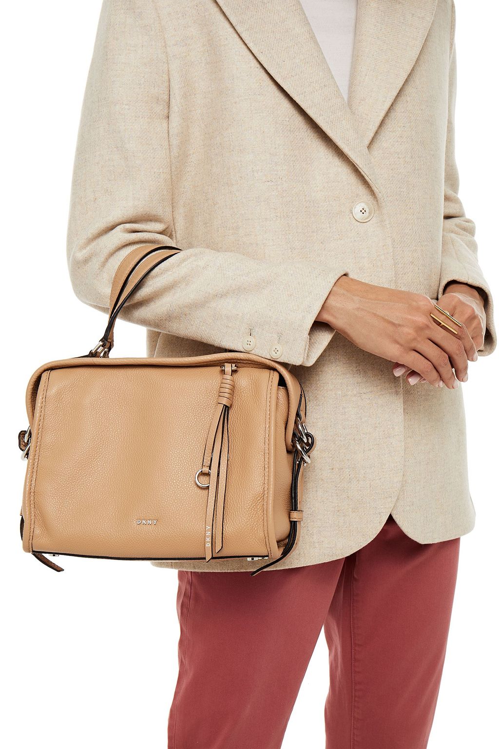 DKNY Marcy medium pebbled-leather tote