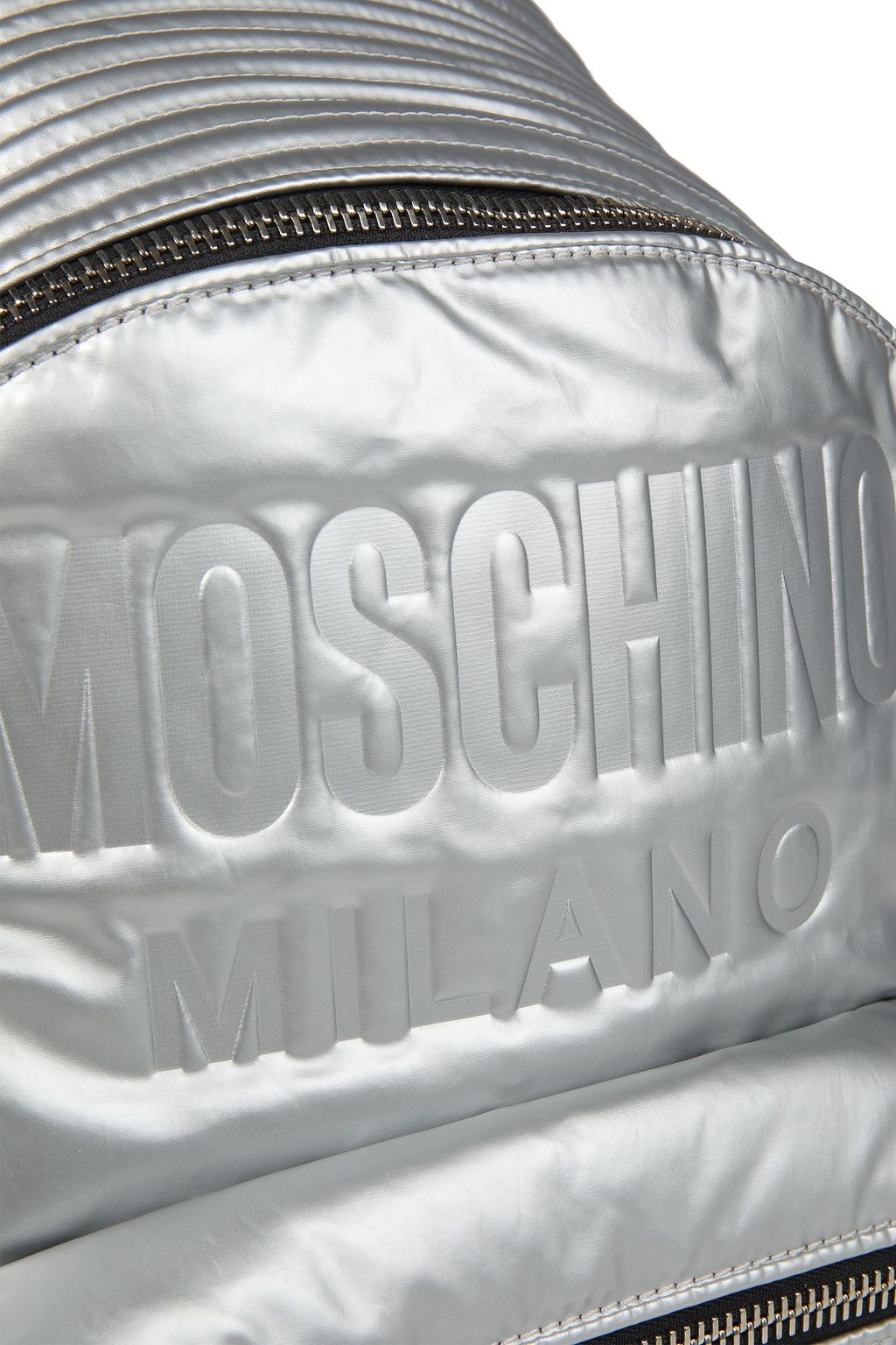 MOSCHINO Embossed metallic shell backpack