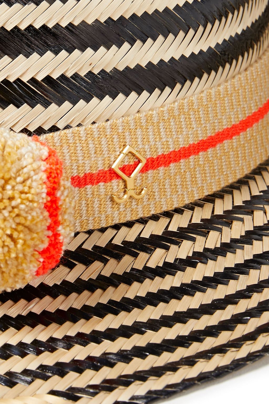 YOSUZI Ailani pompom-embellished straw sunhat