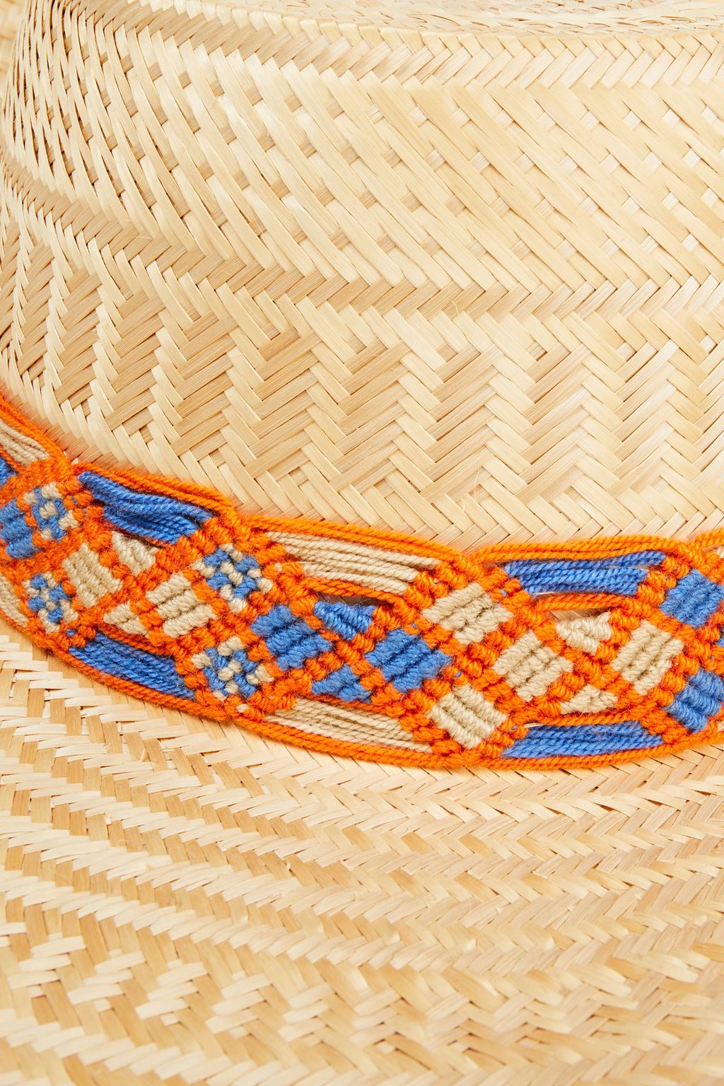 YOSUZI Alba macramé-trimmed straw sunhat