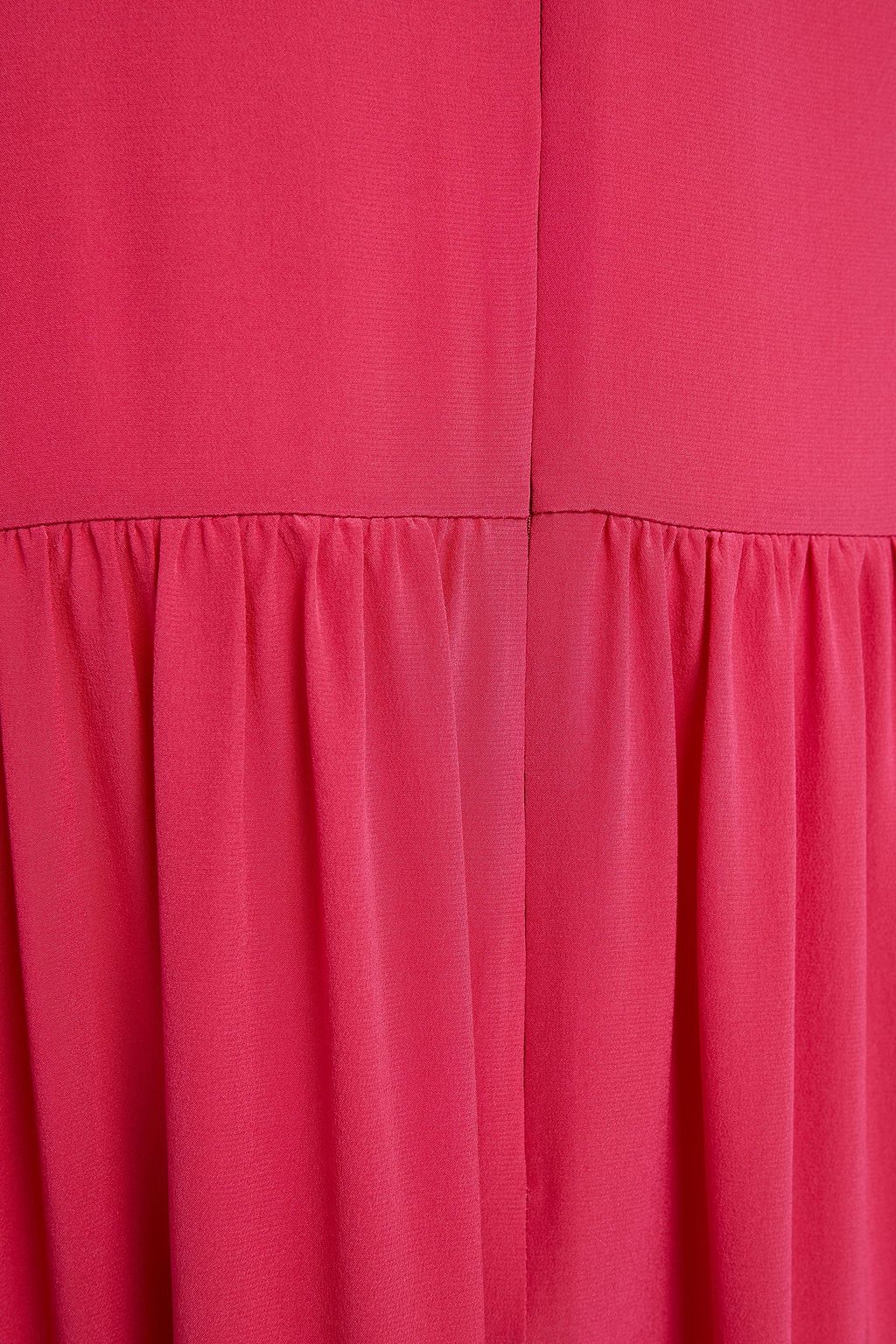 REDVALENTINO Gathered silk crepe de chine midi dress