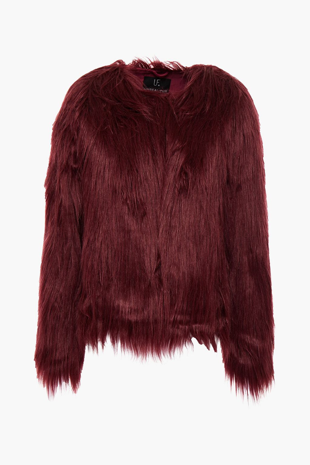 burgundy fluffy jacket
