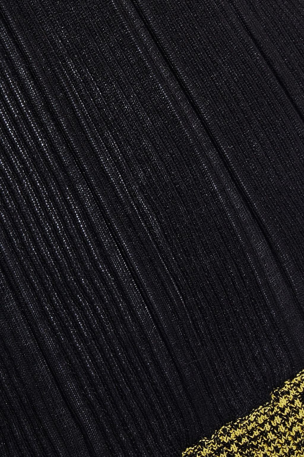 GANNI Metallic ribbed cotton-blend sweater
