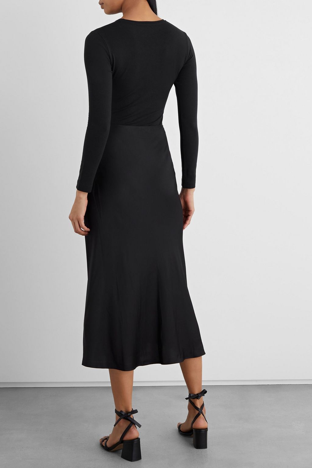 IRIS & INK Sofia satin midi skirt