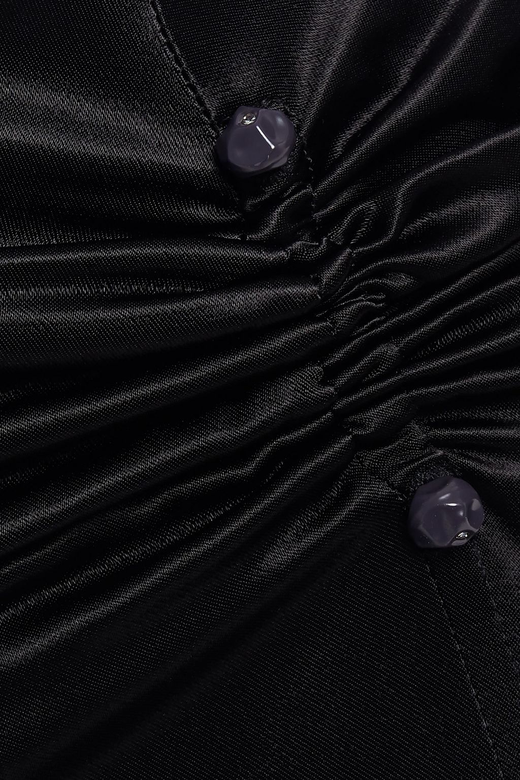 GANNI Geraffter Midirock aus Satin mit floralem Print