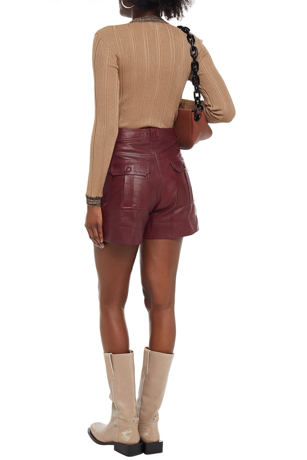 GANNI Leather shorts
