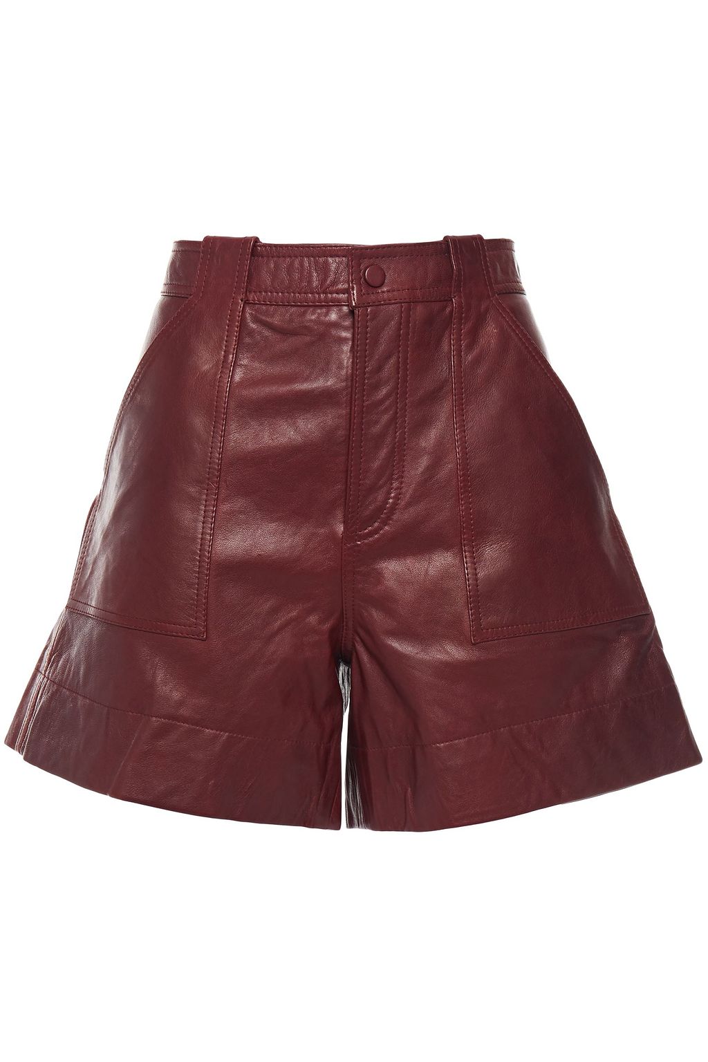 brown leather shorts