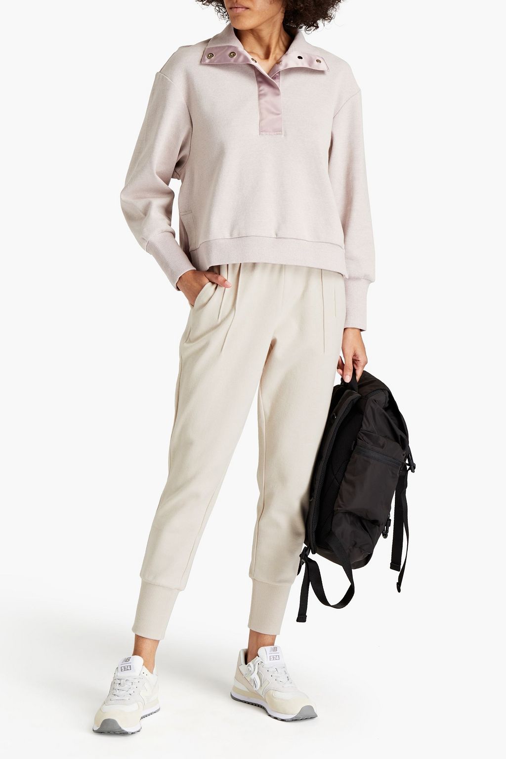 VARLEY Amberly pintucked stretch-cotton jersey track pants