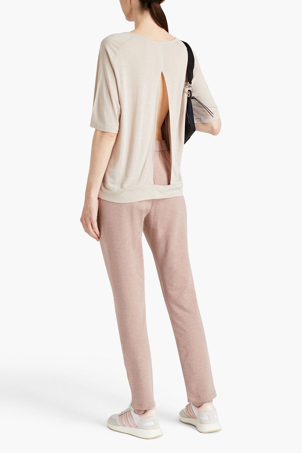 VARLEY Nava cutout slub Tencel and linen-blend jersey T-shirt