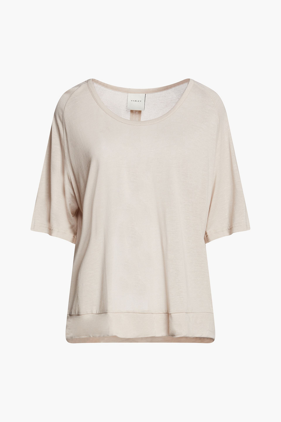 varley - nava cutout tencel™ and linen-blend jersey t-shirt - gray - xs