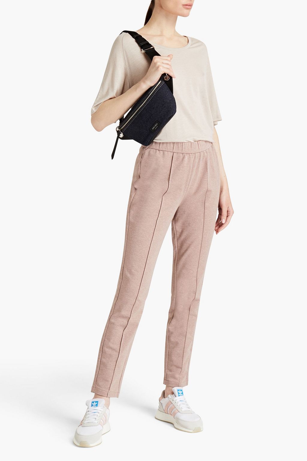 VARLEY Nava cutout slub Tencel and linen-blend jersey T-shirt