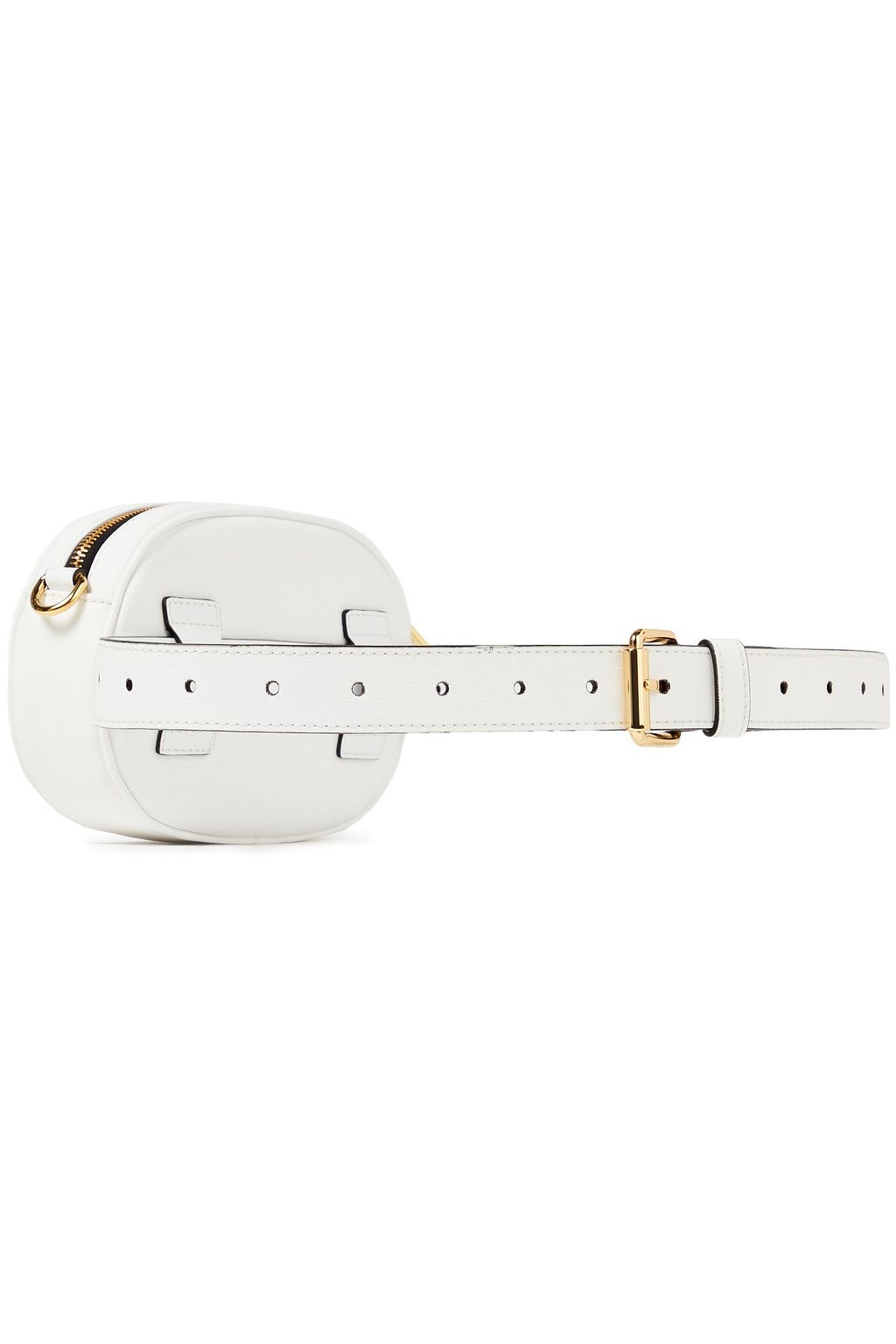 MOSCHINO Convertible appliquéd printed textured-leather belt bag