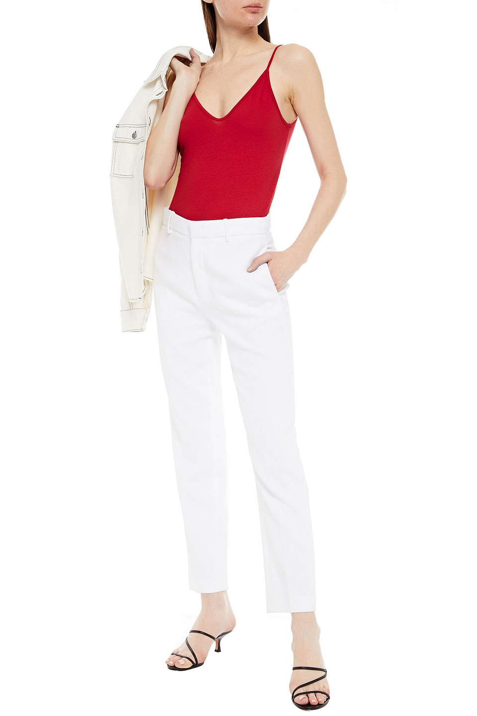 Stateside Cotton-jersey Camisole In Crimson