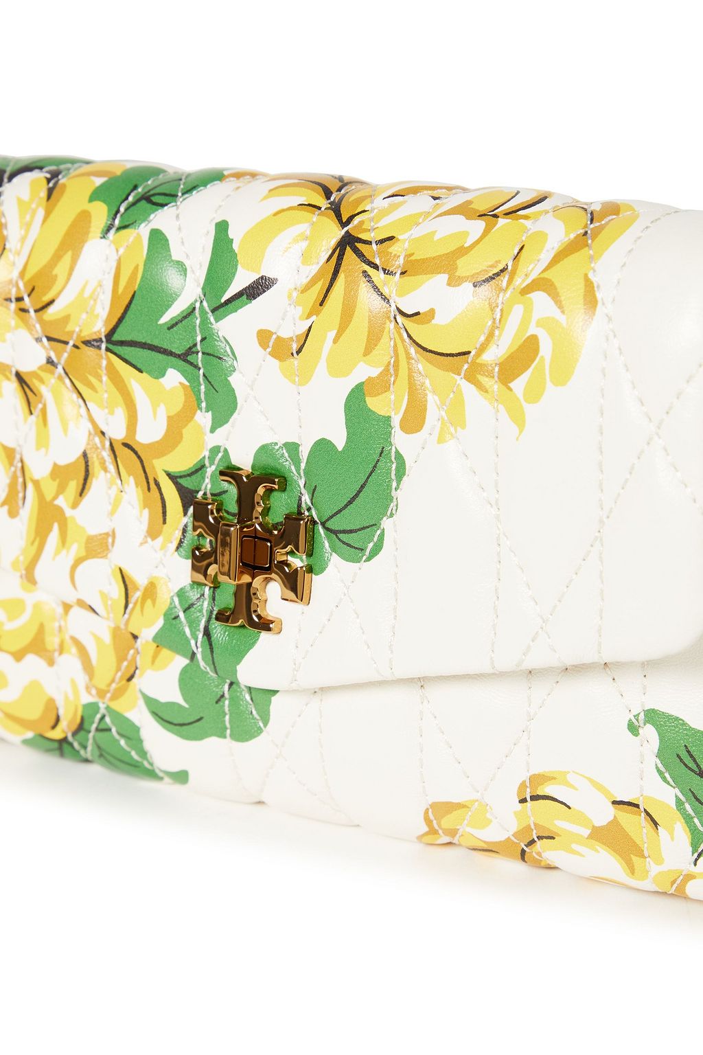 TORY BURCH Floral-print quilted leather shoulder bag