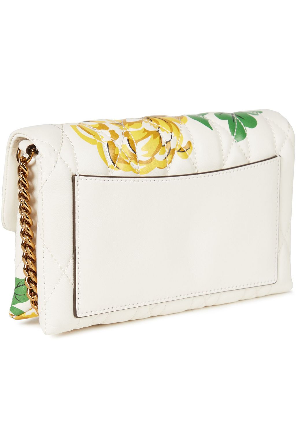 TORY BURCH Floral-print quilted leather shoulder bag