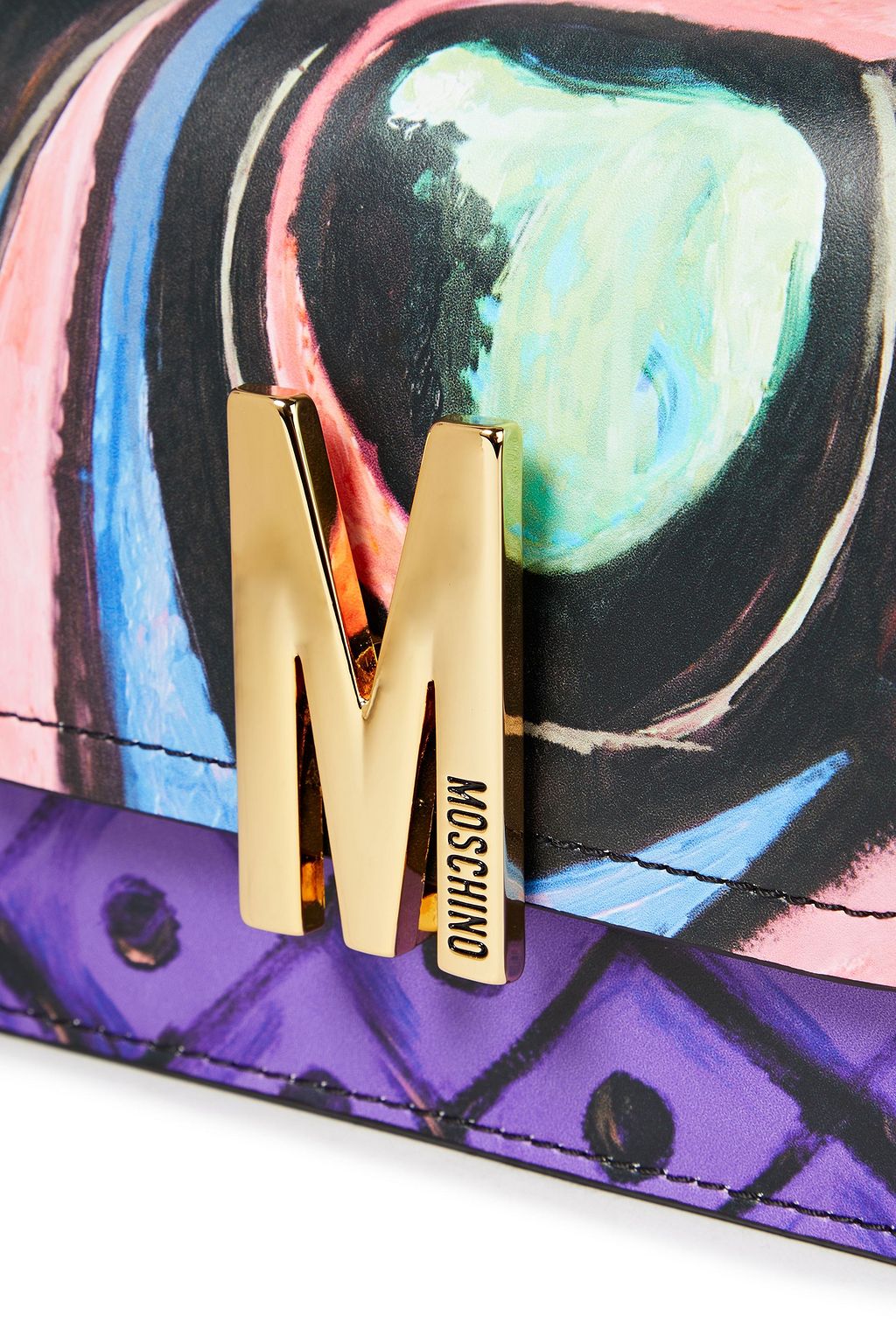 MOSCHINO Printed leather shoulder bag
