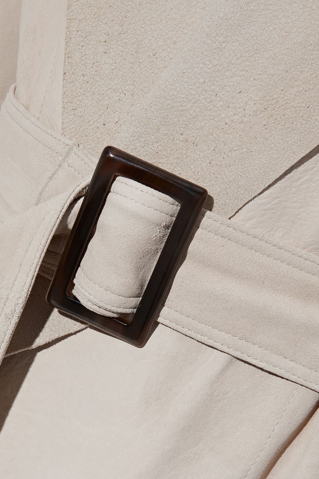 RICK OWENS Mountain belted brushed-leather coat