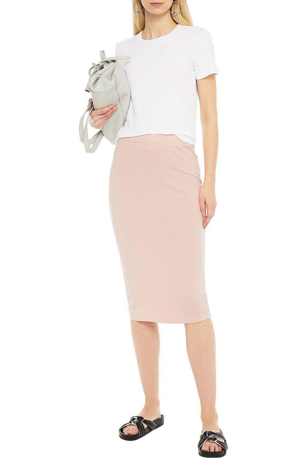 STATESIDE Stretch-cotton jersey skirt