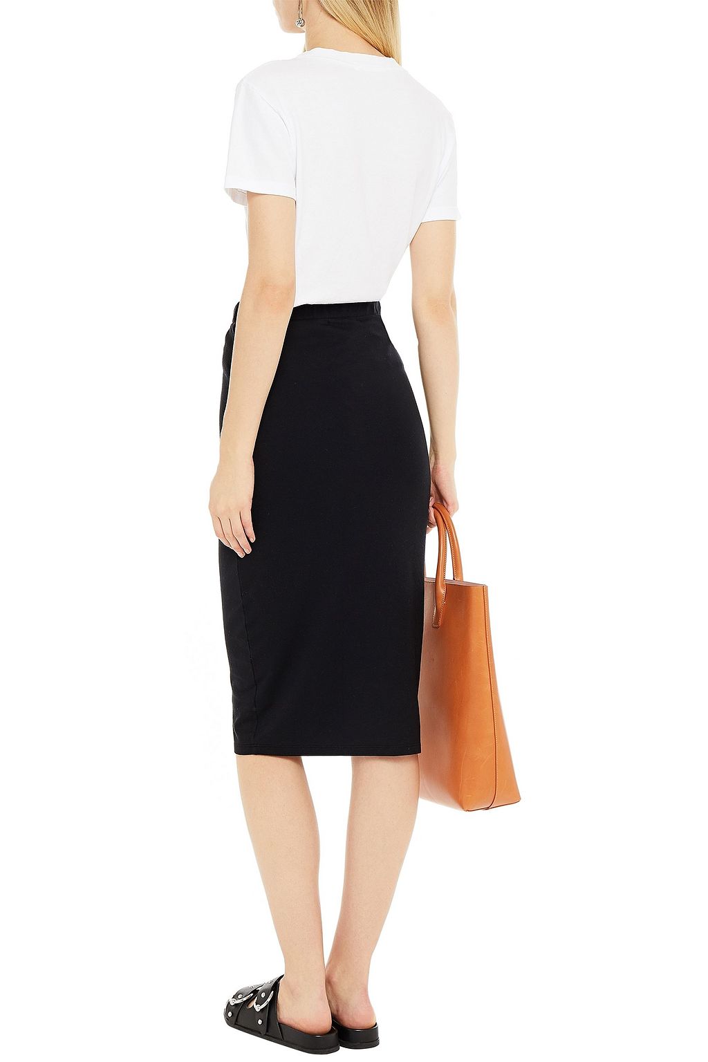 STATESIDE Stretch-cotton jersey skirt