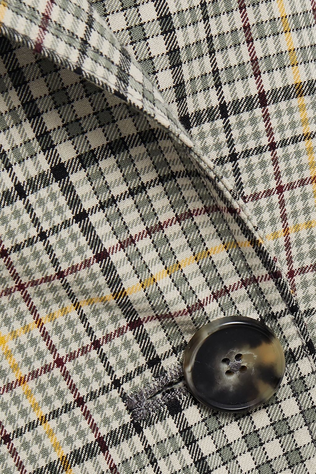 BA&SH Isor snap-detailed checked cotton-gabardine trench coat