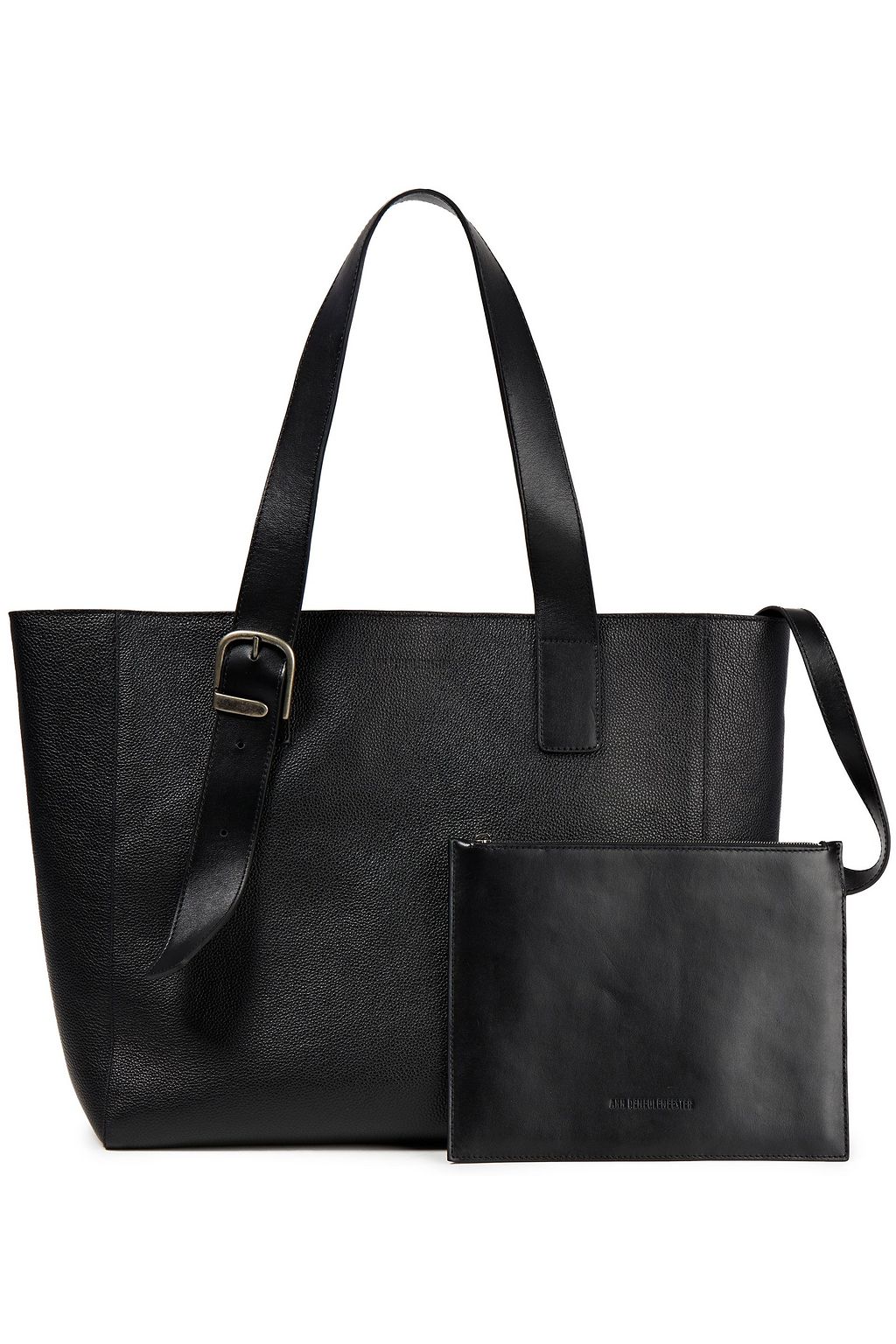 ANN DEMEULEMEESTER Buckle-detailed pebbled-leather tote
