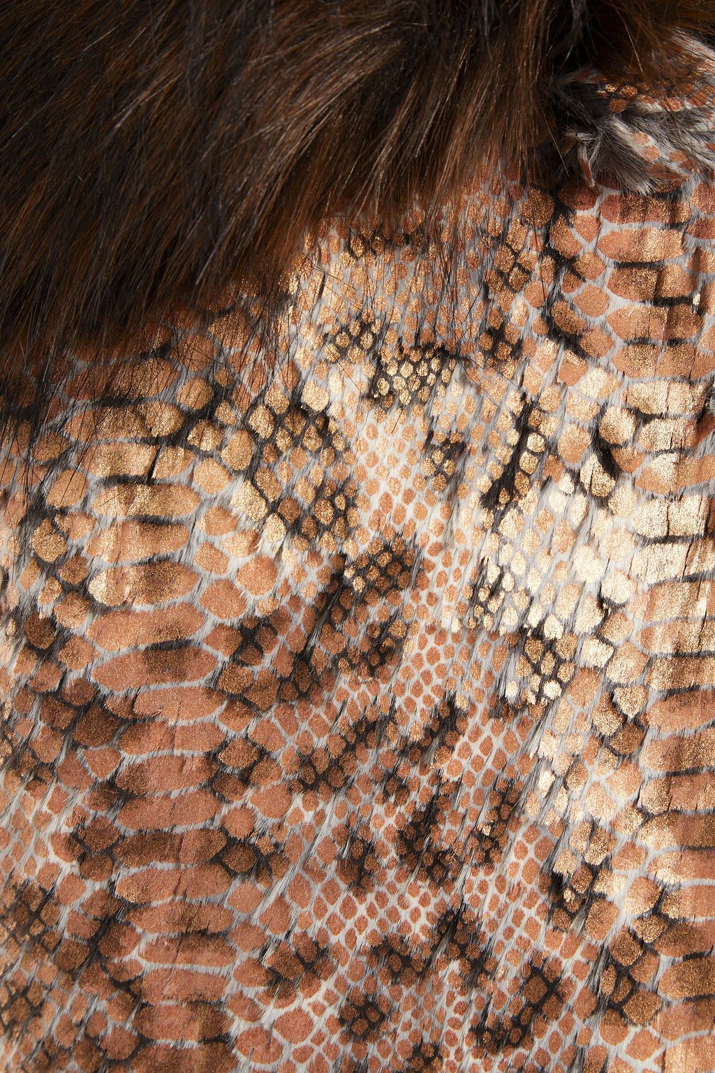 UNREAL FUR Serpentina metallic snake-print faux fur jacket