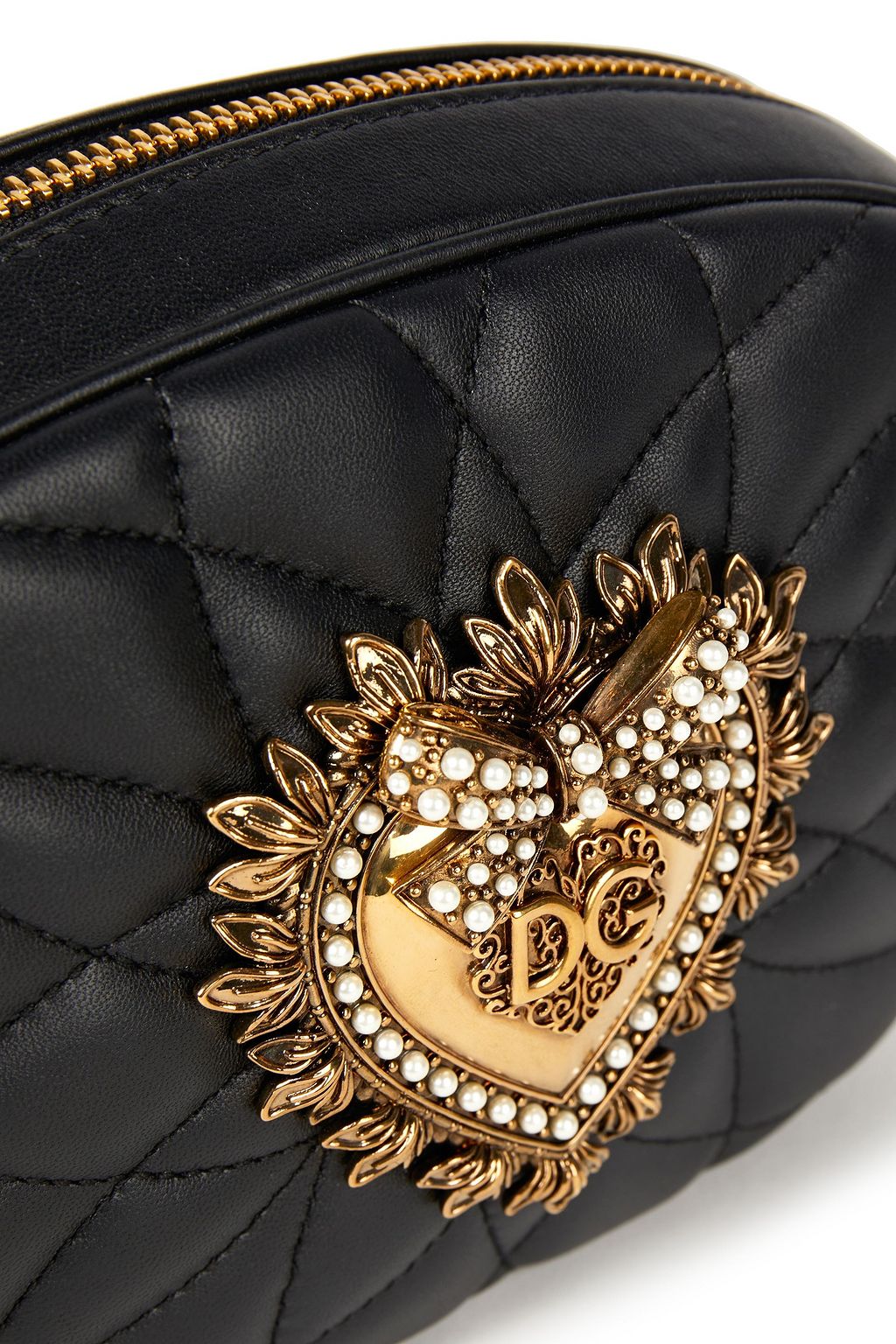 DOLCE&GABBANA Devotion embellished quilted leather shoulder bag