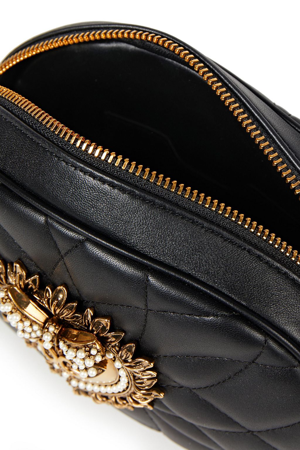 DOLCE&GABBANA Devotion embellished quilted leather shoulder bag
