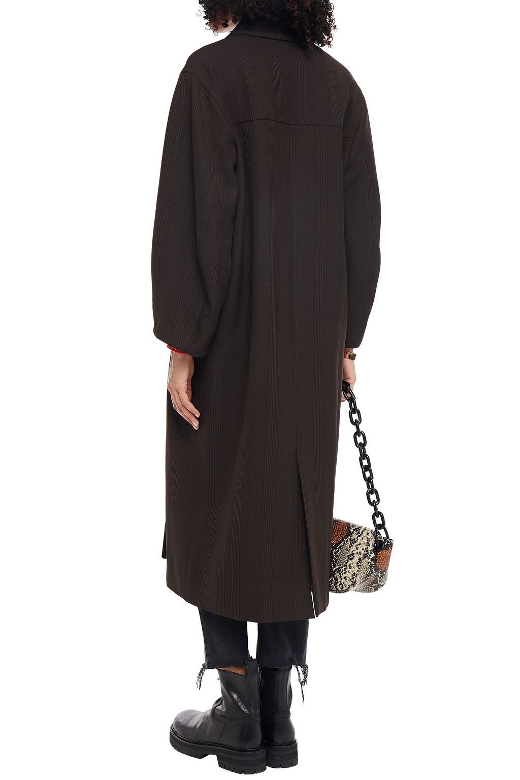 GANNI Oversized checked woven coat