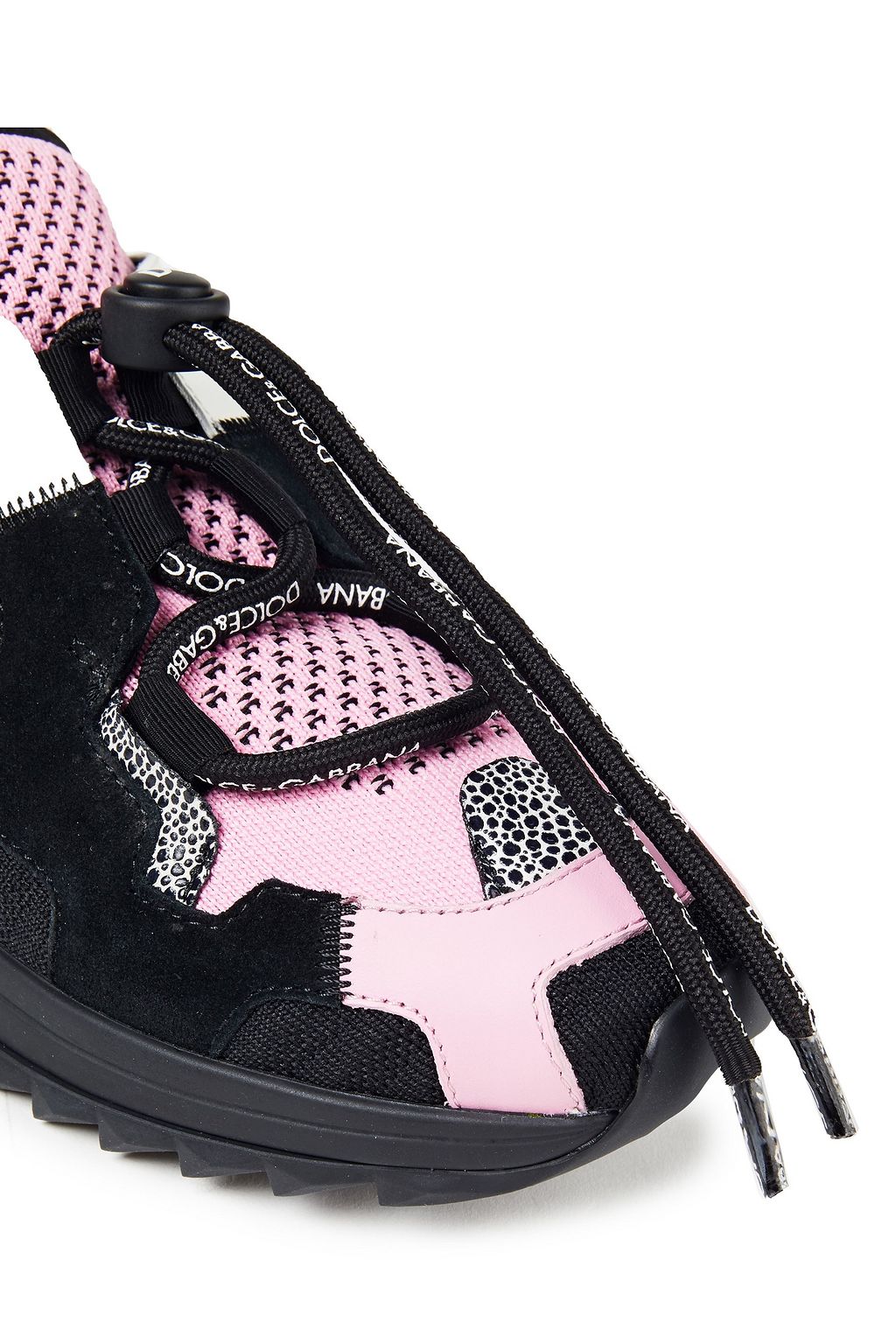 DOLCE&GABBANA Sorrento stretch-knit, leather and suede sneakers