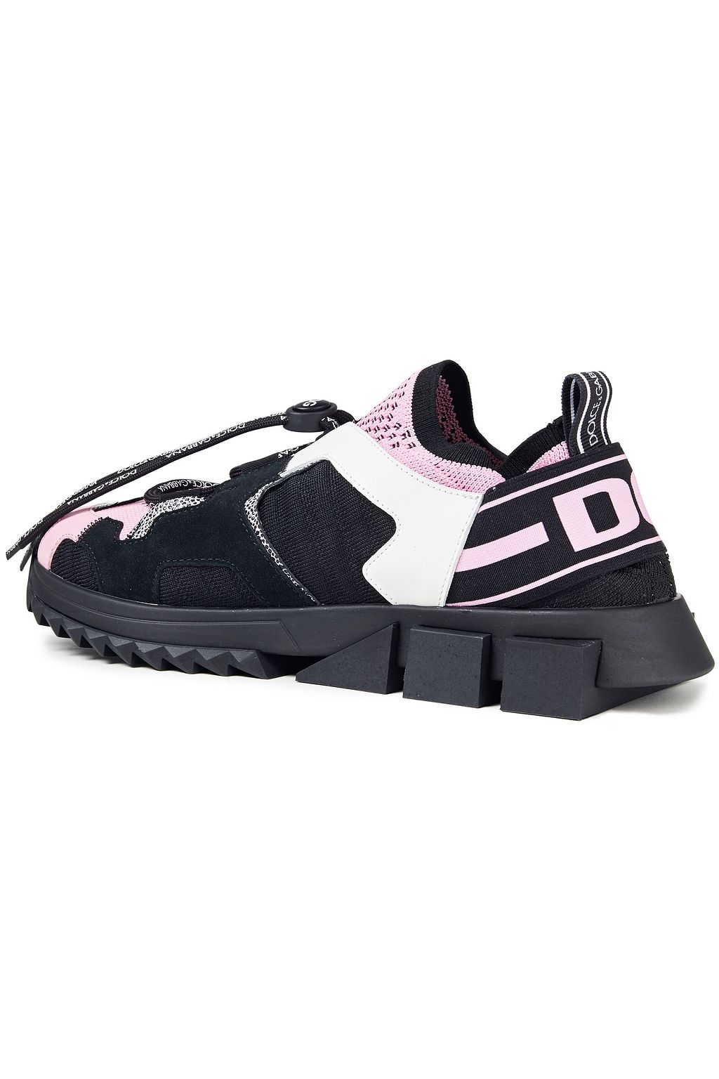 DOLCE&GABBANA Sorrento stretch-knit, leather and suede sneakers
