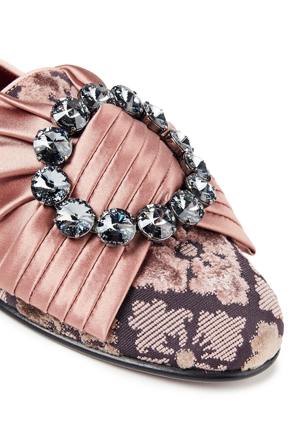 DOLCE&GABBANA Crystal-embellished brocade loafers