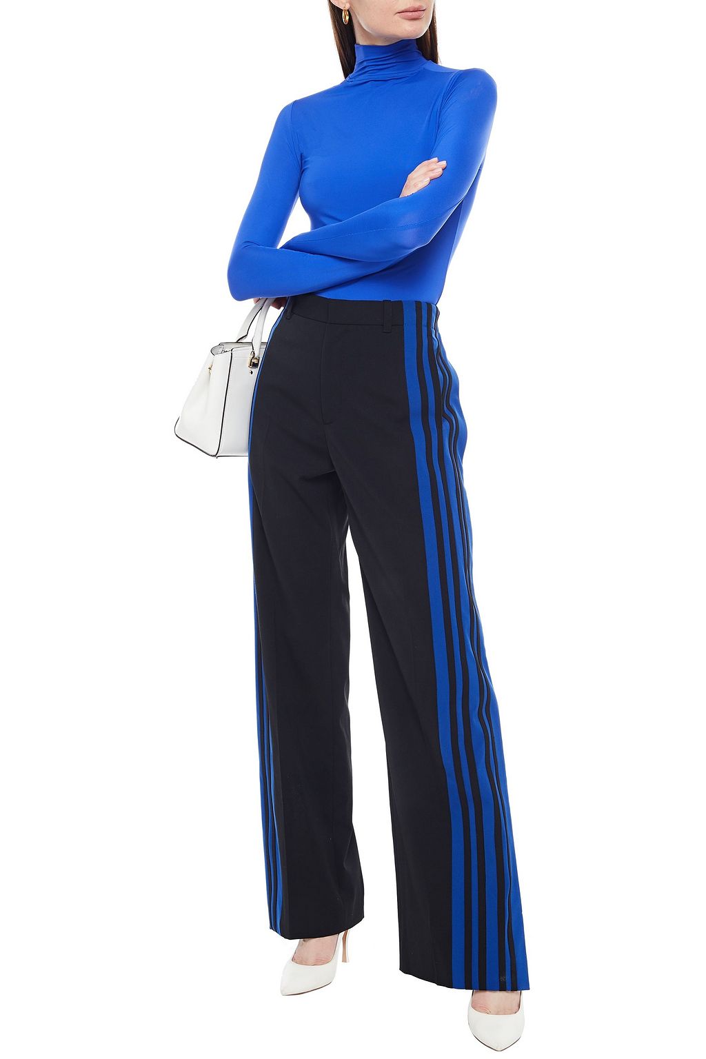 BALENCIAGA Striped twill wide-leg pants