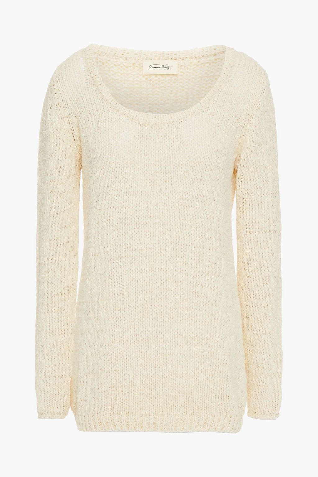 knit cotton-blend sweater 