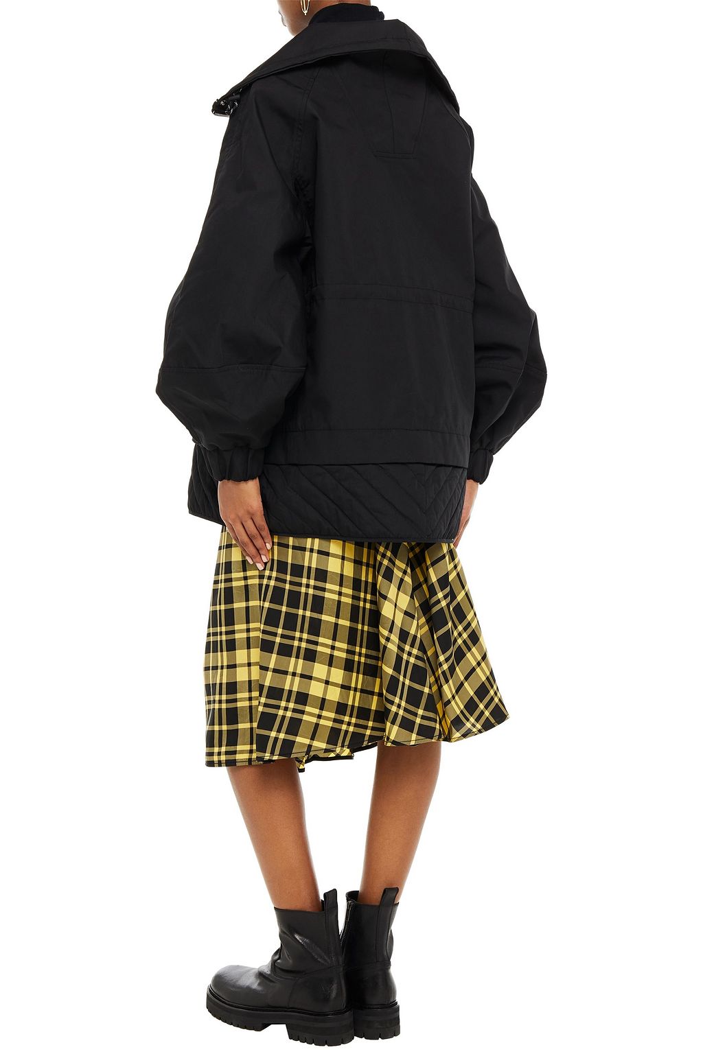 GANNI Oversized quilted cotton-blend jacket