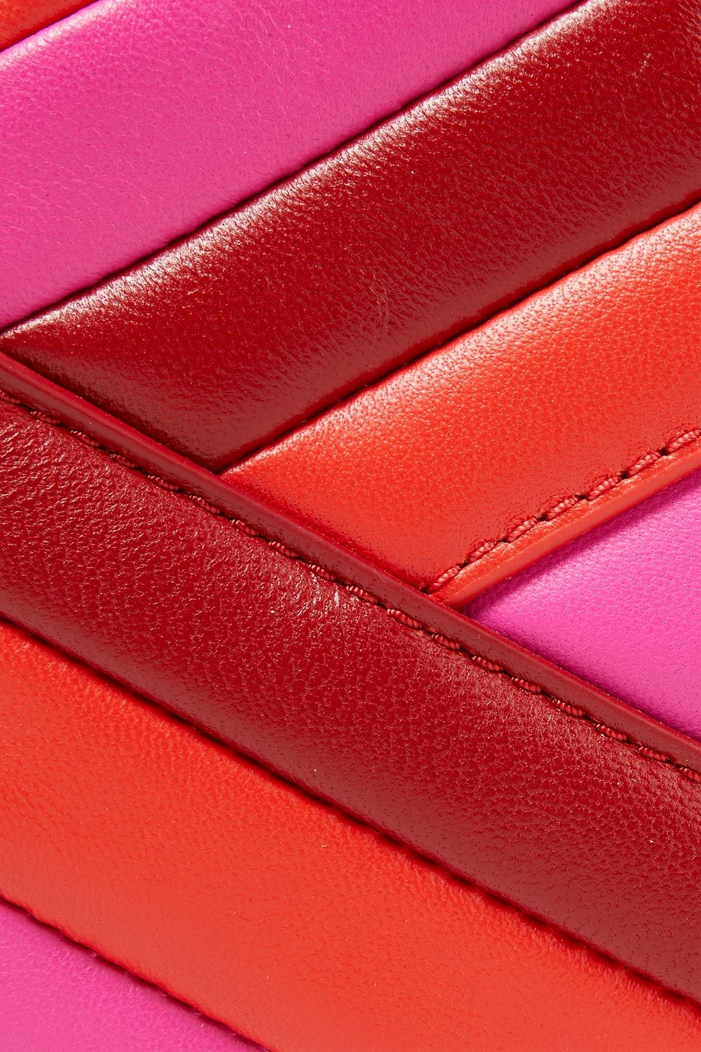 TORY BURCH Quilted color-block leather shoulder bag