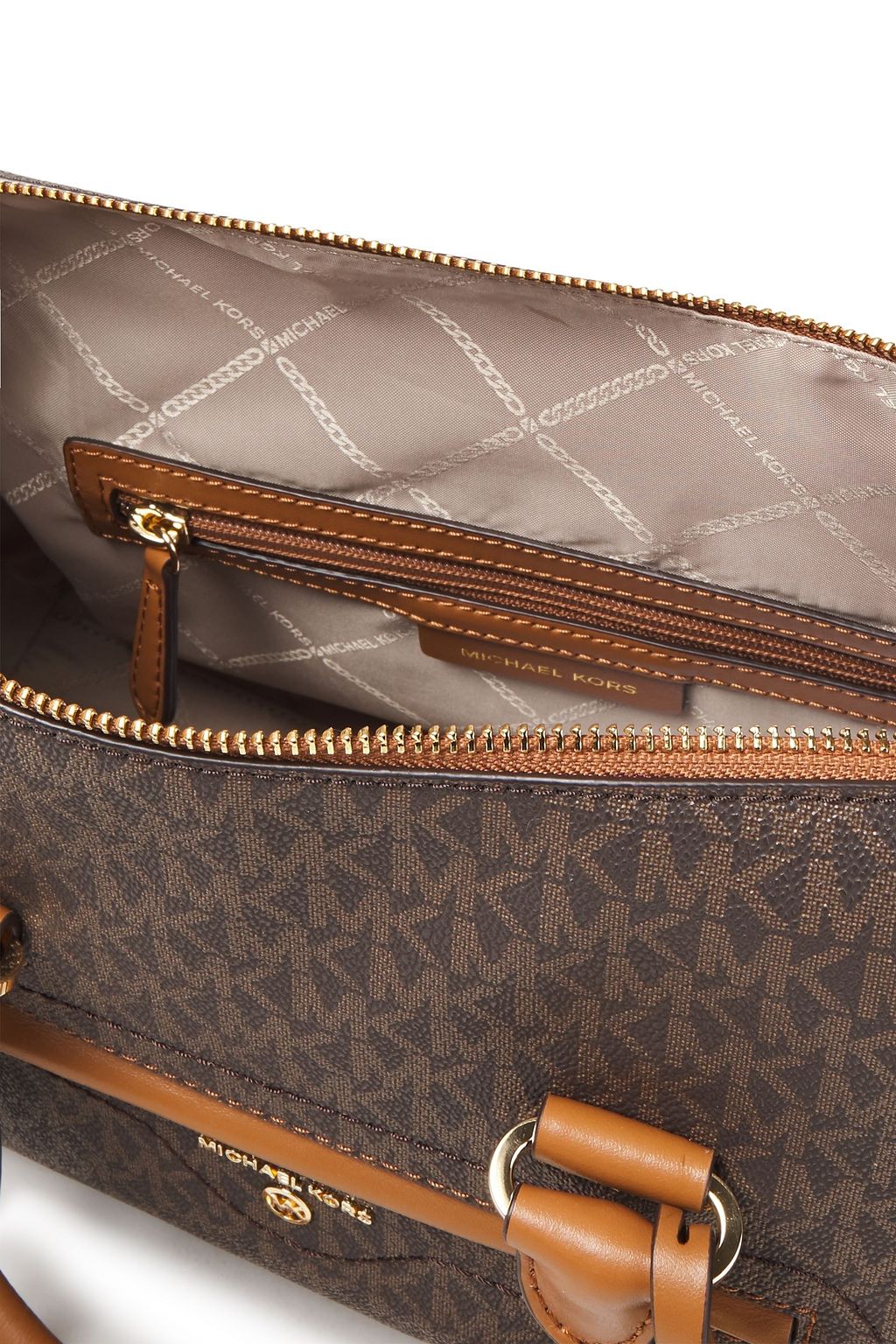MICHAEL MICHAEL KORS Two-tone logo-print faux leather tote
