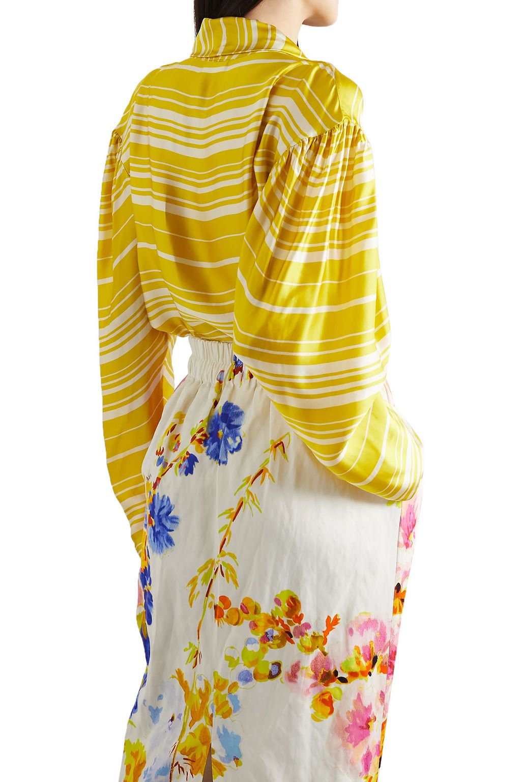 DRIES VAN NOTEN Striped satin blouse