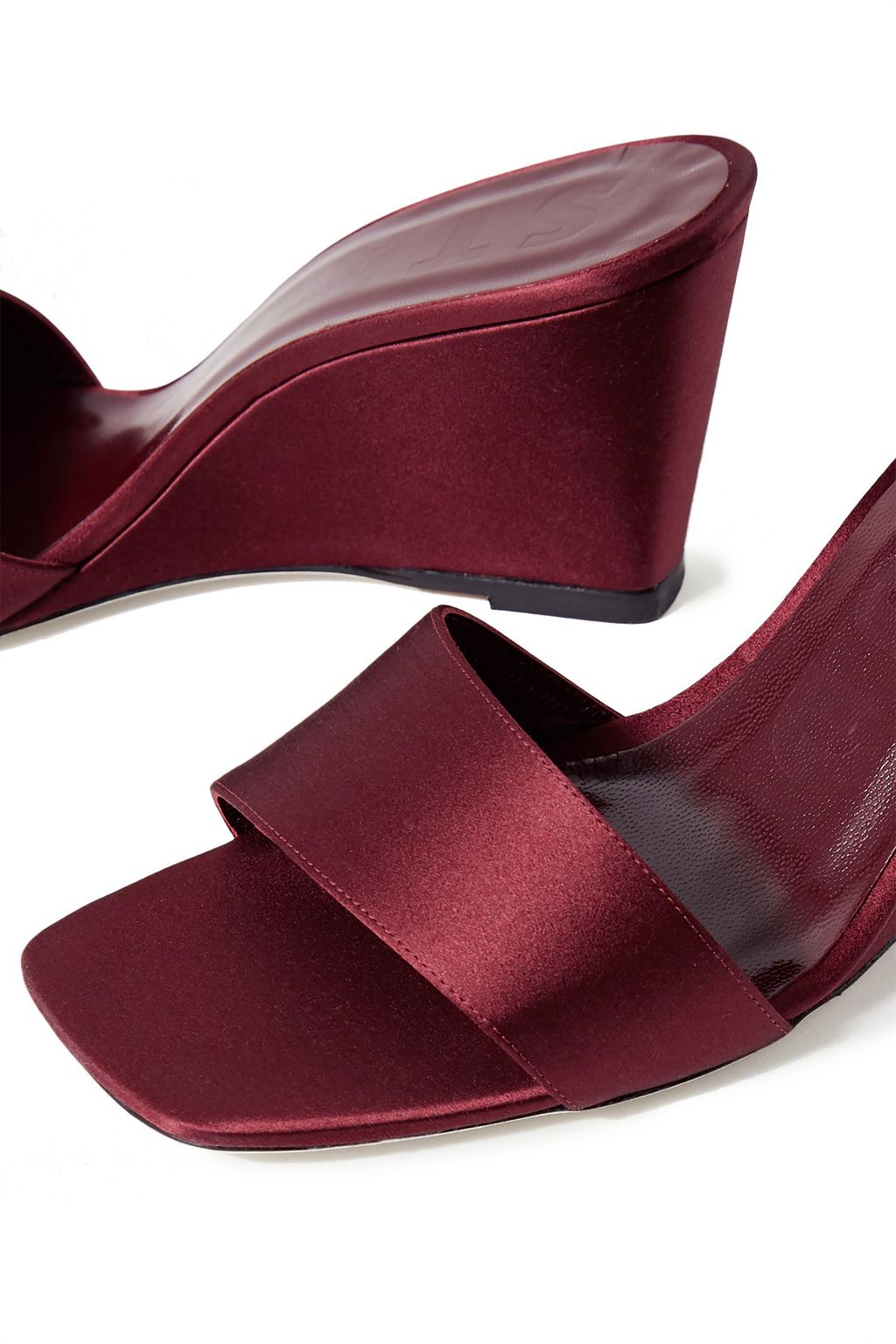 STAUD Billie satin wedge mules
