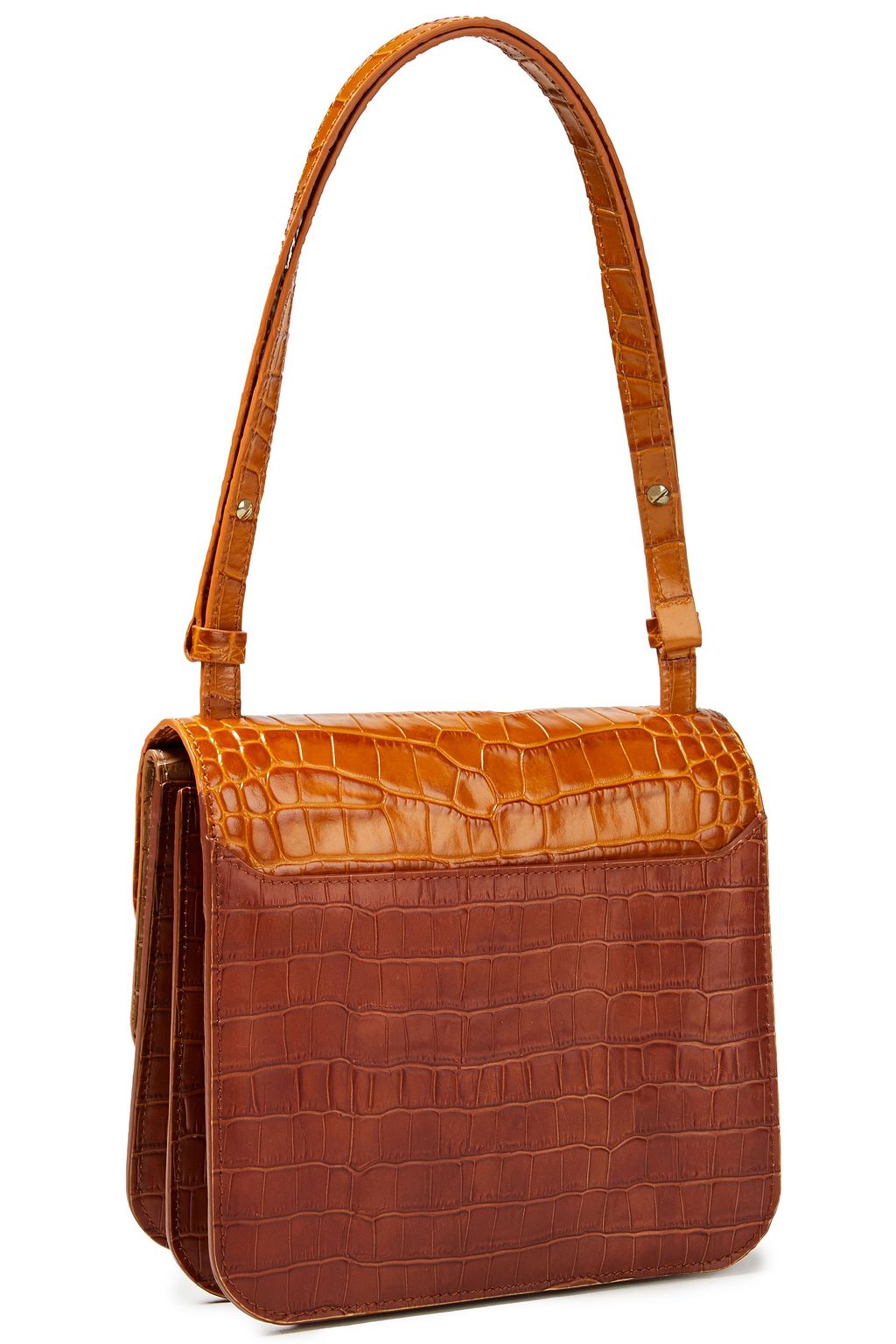 REJINA PYO Ana color-block croc-effect leather shoulder bag