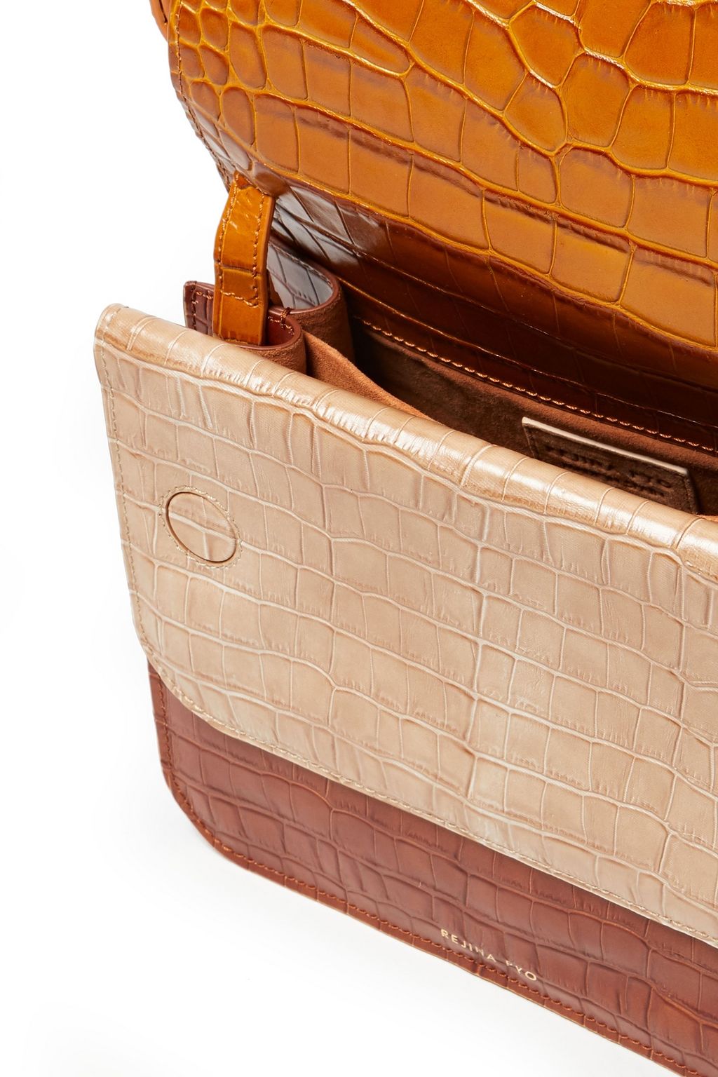 REJINA PYO Ana color-block croc-effect leather shoulder bag