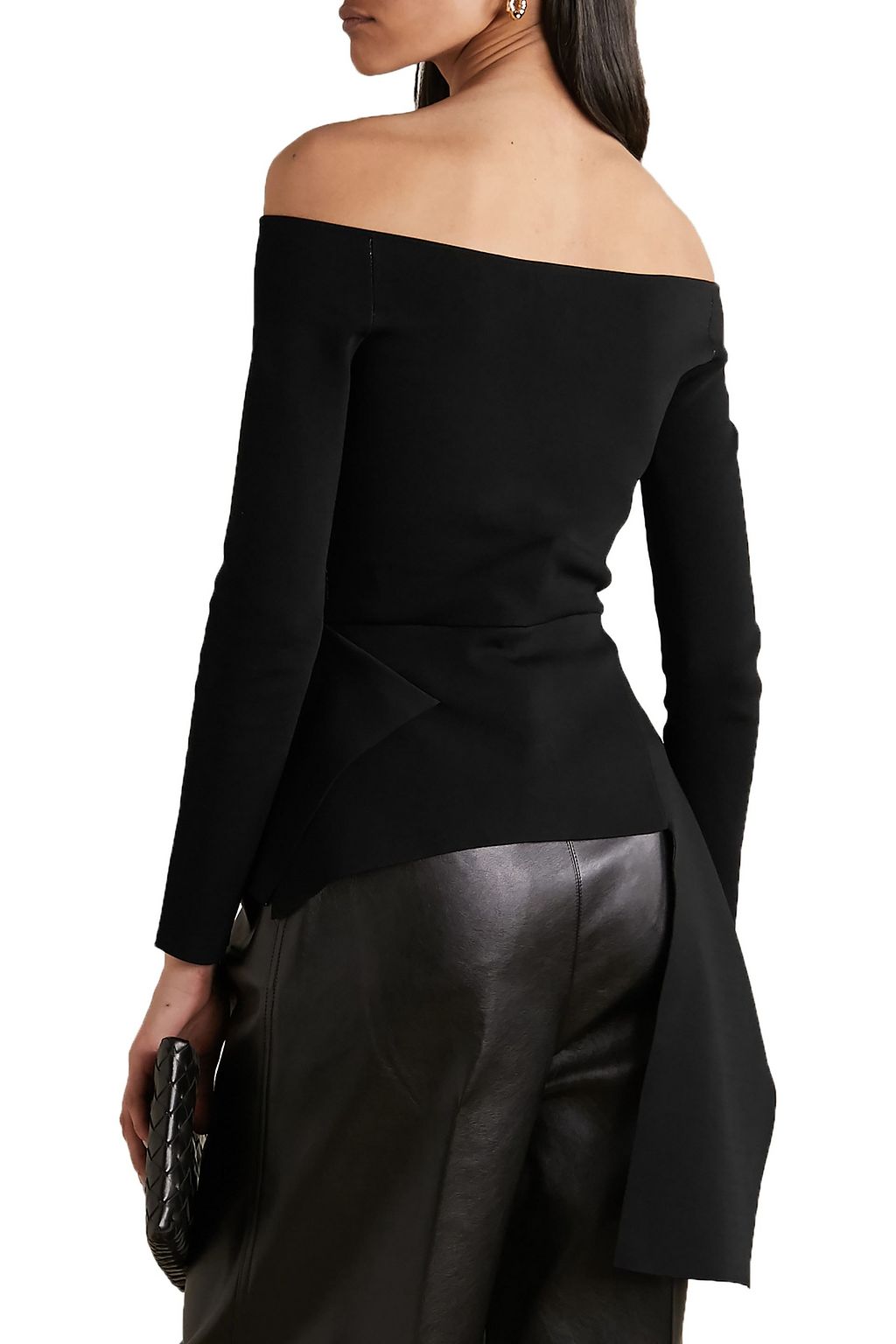 ROLAND MOURET Affric off-the-shoulder draped stretch-knit jacket